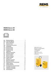 REMS Secco 80 Notice D'utilisation