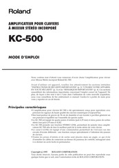 Roland KC-500 Mode D'emploi