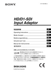 Sony BKM-243HS Mode D'emploi