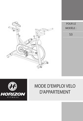 Horizon Fitness S3 Mode D'emploi