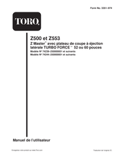 Toro Z Master Z553 Manuel De L'utilisateur