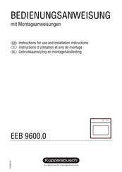 Kuppersbusch EEB 9600.0 Instructions D'utilisation Et Avis De Montage