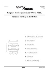 Spirax Sarco TD62L Notice De Montage Et D'entretien