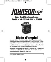 Johnson Level & Tool 40-6539 Mode D'emploi