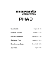 Marantz professional PHA 3 Guide D'utilisation