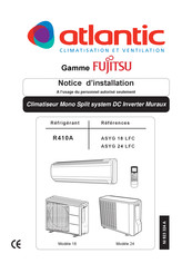 Atlantic Fujitsu SYG 18 LFC Notice D'installation