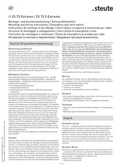 steute ZS 75 2Ö/2S WVD Instructions De Montage Et De Câblage