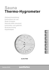 Sentiotec A-210-THW Mode D'emploi