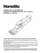 Homelite GS120V Manuel De L'utilisateur