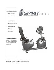 Spirit Fitness 161168395 Guide D'utilisation