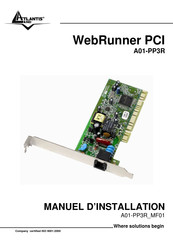 Atlantis Land WebRunner PCI A01-PP3R Manuel D'installation
