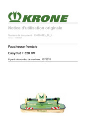 Krone EasyCut F 320 CV Notice D'utilisation Originale