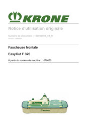 Krone EasyCut F 320 Notice D'utilisation Originale