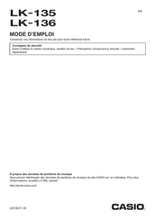 Casio LK-136 Mode D'emploi