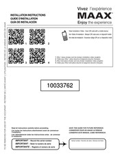 MAAX 107002 Guide D'installation