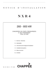 Chappee NXR4 Progress Notice D'installation