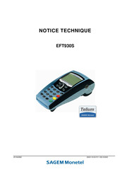 Sagem Monetel EFT930S Notice Technique