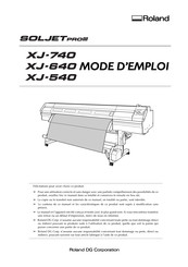 Roland SOLJET pro III XJ-540 Mode D'emploi