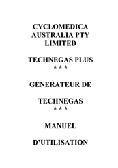 Cyclomedica TechnegasPlus Manuel D'utilisation