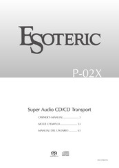 Esoteric P-02X Mode D'emploi