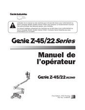 Genie Industries Z-45/22 Série Manuel De L'opérateur