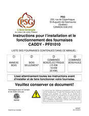 PSG CADDY - PF01010 Instructions Pour L'installation Et Le Fonctionnement