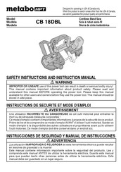 Metabo HPT CB 18DBL Instructions De Sécurité Et Mode D'emploi