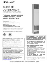 Williams 4007731 Guide De L'utilisateur Et Instructions D'installation