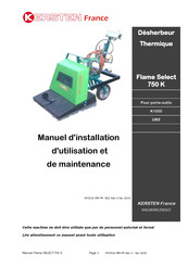 Kersten ECOflame Select 750 K Manuel D'installation, D'utilisation Et De Maintenance