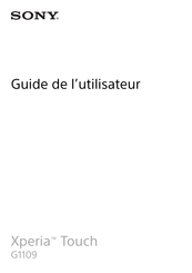 Sony G1109 Guide De L'utilisateur