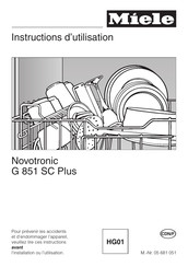 Miele Novotronic G 851 SC Plus Instructions D'utilisation