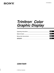Sony Trinitron GDM-F500R Mode D'emploi