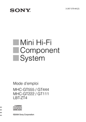 Sony MHC-GT111 Mode D'emploi