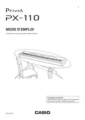 Casio Privia PX-110 Mode D'emploi