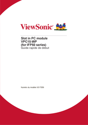 ViewSonic VPC15-WP Guide Rapide De Début