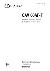 GESTRA GAV 66AF-T Traduction Des Instructions D'utilisation Et D'installation