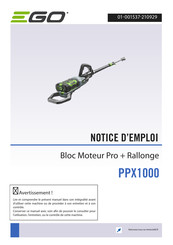 Ego Power+ PPX1000 Notice D'emploi