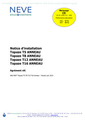 Neve Topaze T12 ANNEAU Notice D'installation