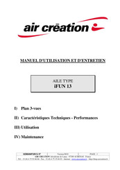 Air Creation iFUN 13 Manuel D'utilisation Et D'entretien