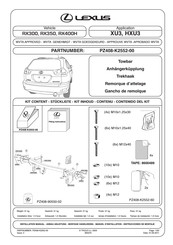 Lexus PZ408-K2552-00 Manuel D'installation