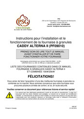 PSG CADDY ALTERNA II Instructions Pour L'installation Et Le Fonctionnement