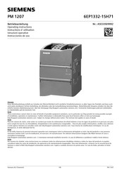 Siemens PM 1207 Instructions D'utilisation