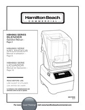 Hamilton Beach Commercial HBH950 Série Manuel D'utilisation