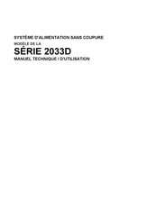 Uninterruptible Power Supplies 2033D Série Manuel D'utilisation