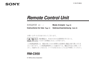 Sony RM-C950 Mode D'emploi