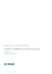 Mitel CPU2-S Guide D'installation