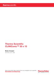 Thermo Fisher Scientific CLINIConic 30 x 15 Mode D'emploi