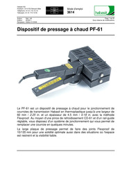 Habasit PF-61 Mode D'emploi