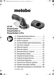 Metabo LC 60 PowerCutter Notice Originale