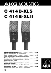 AKG Acoustics C 414 B-XL II Mode D'emploi